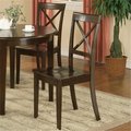 East West Furniture East West BC-CAP-W Boston X-Back Chair with Wood Seat; Cappuccino - Pack of 2 BOC-CAP-W